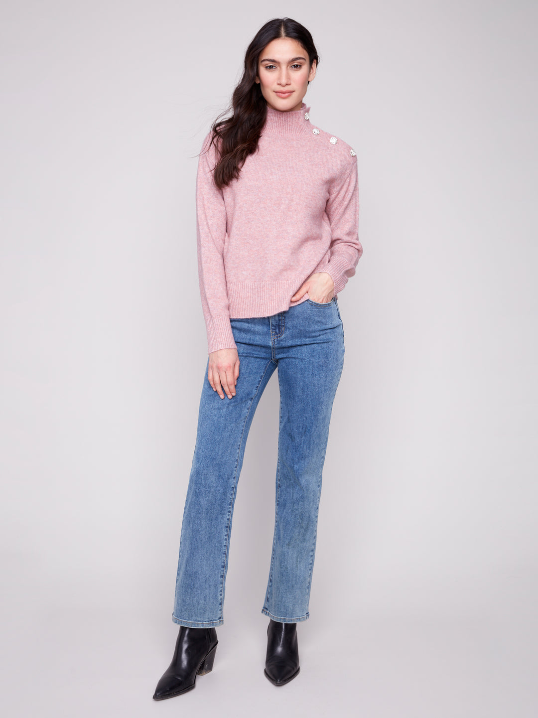 Heather Primrose Fancy Button Sweater