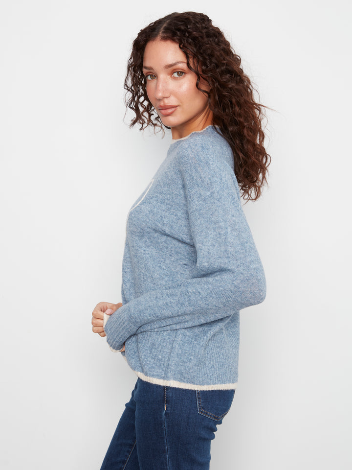 Heather Storm Heart Embroidered Sweater