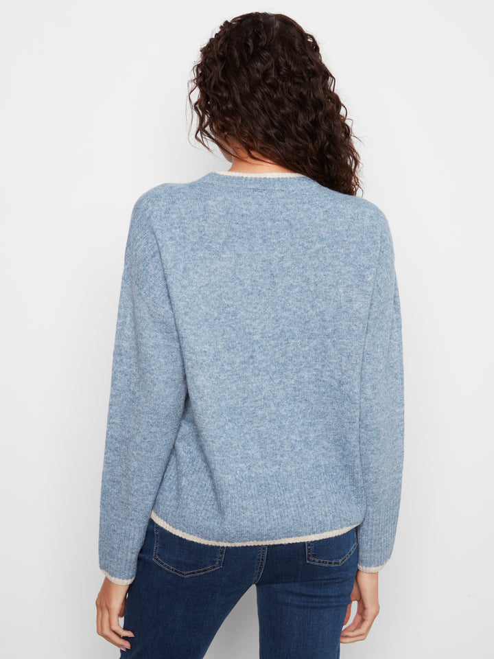 Heather Storm Heart Embroidered Sweater