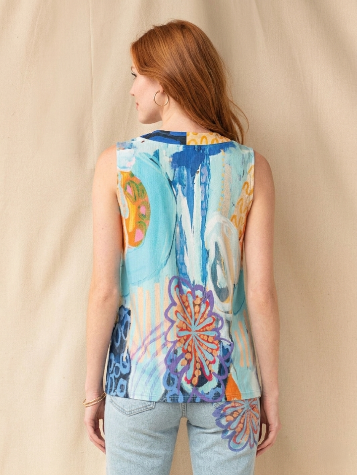 Home of the Stingless Bees Print Front Pleat Top
