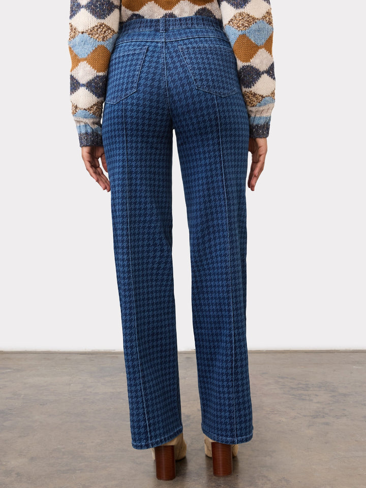 Houndstooth Print Pull On Jean