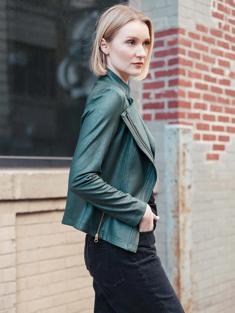 Hunter Green Liquid Leather Signature Jacket