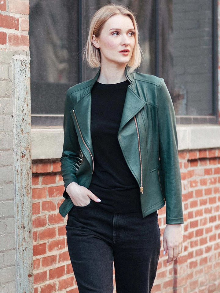 Hunter Green Liquid Leather Signature Jacket