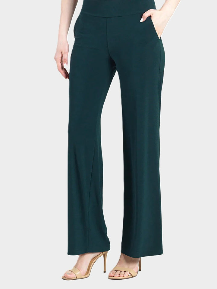 Hunter Green Soft Knit Straight Leg Pant