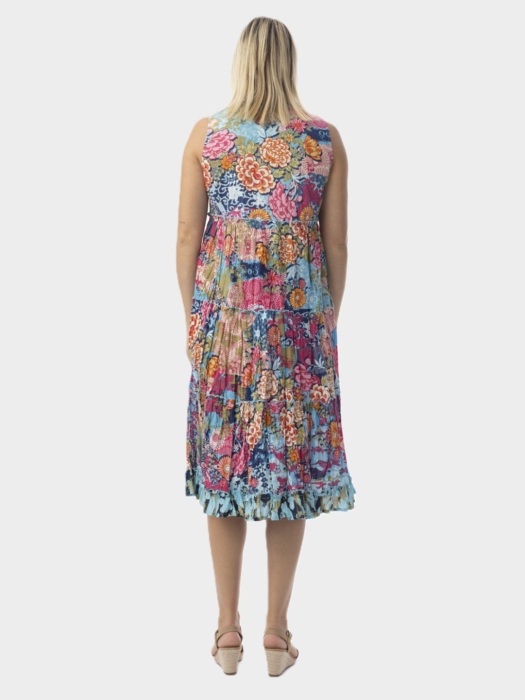 Ikebana Layered Sleeveless Crinkle Dress