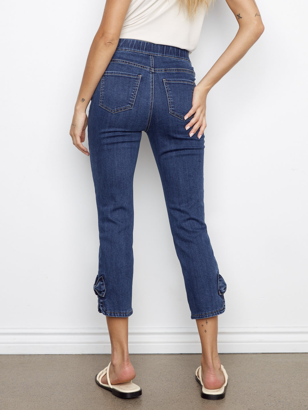 Indigo Bow Hem Pull On Jean