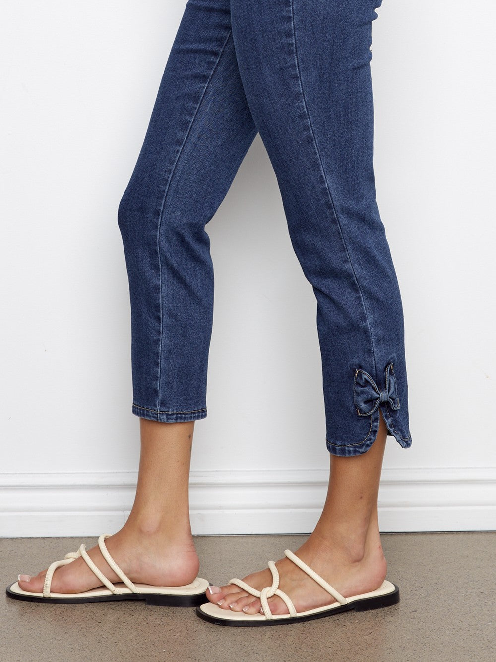 Indigo Bow Hem Pull On Jean