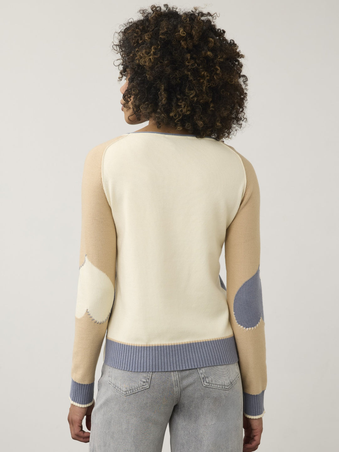Indigo Contrast Embroidered Sweater