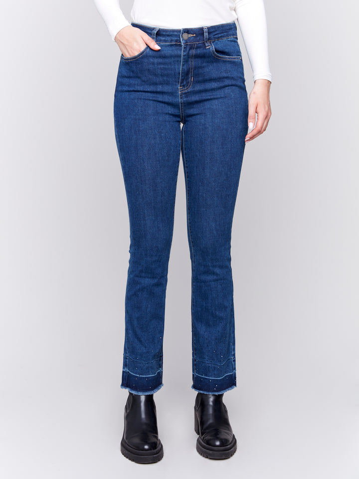 Indigo Jewel Flare Leg Jean