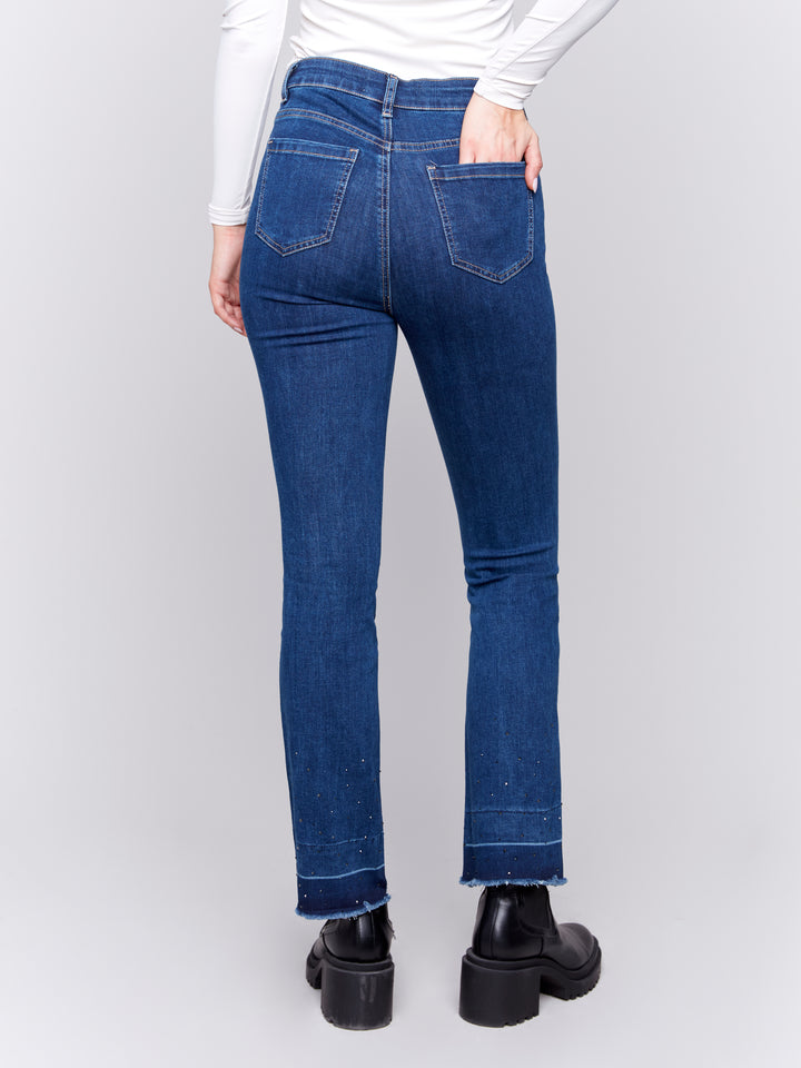 Indigo Jewel Flare Leg Jean