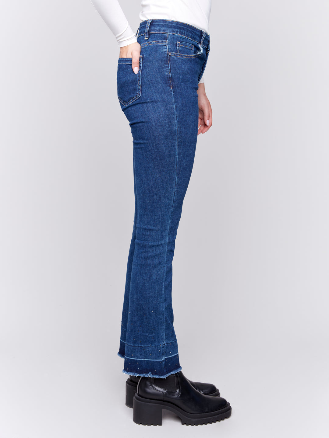 Indigo Jewel Flare Leg Jean