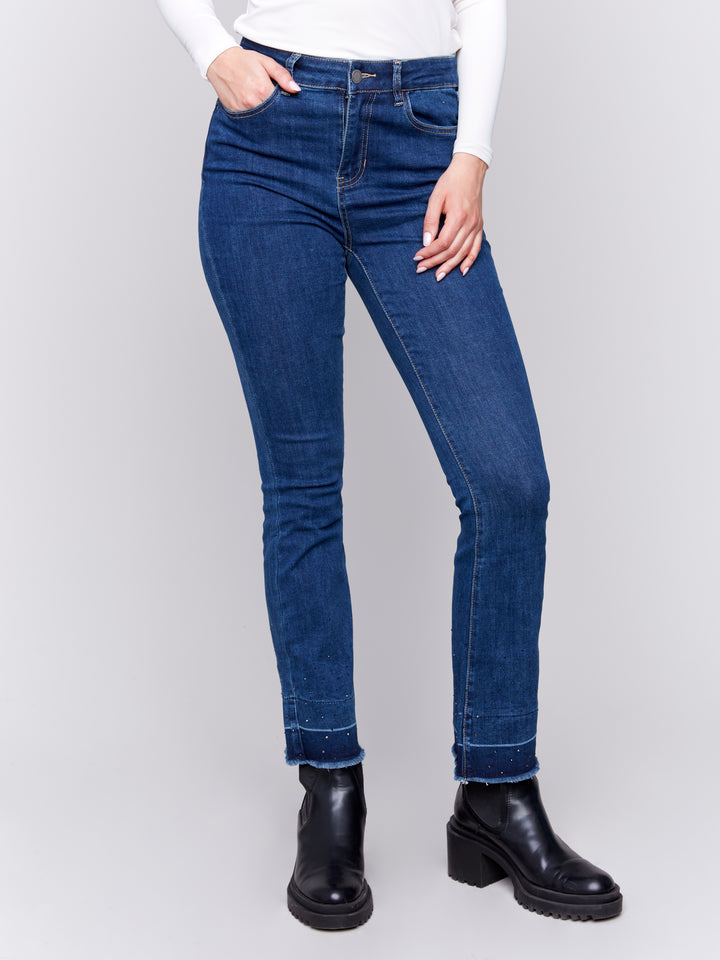 Indigo Jewel Flare Leg Jean