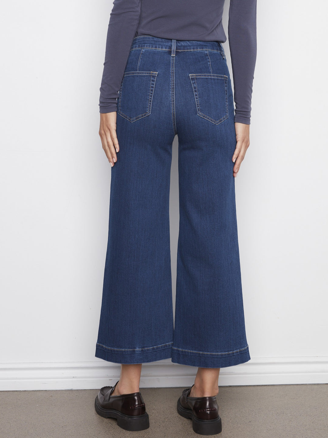 Indigo Patch Pocket Cropped Flare Jean