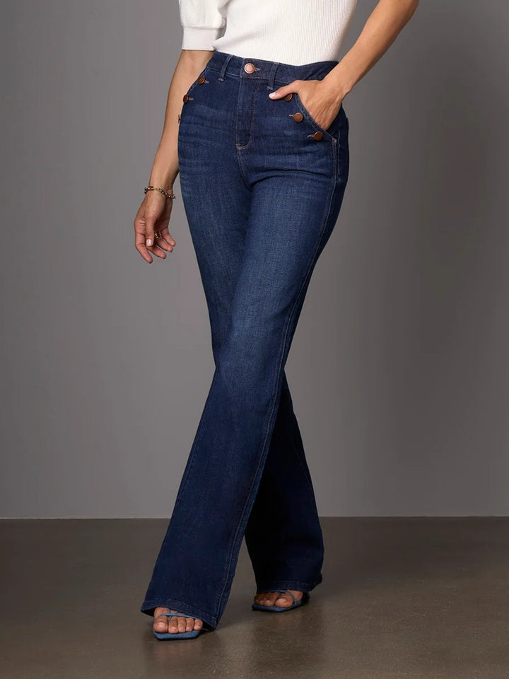 Indigo Skyrise Long Flare Jeans