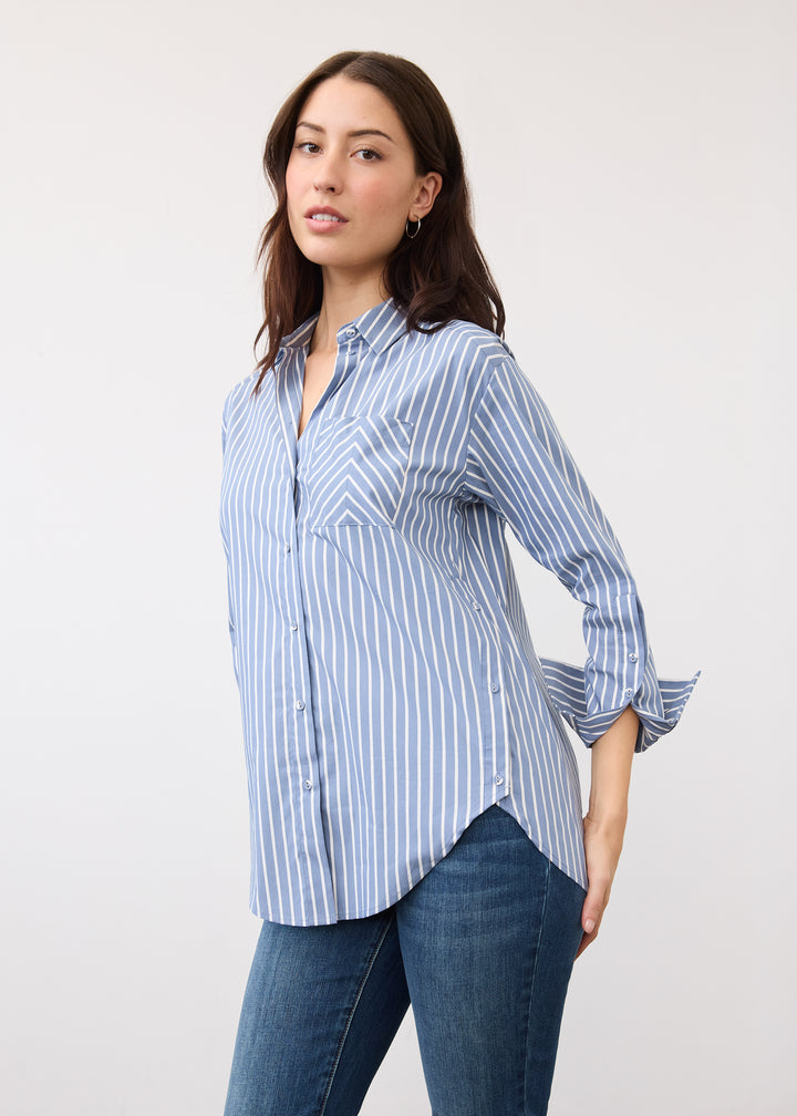 Indigo Stripe Poplin Shirt