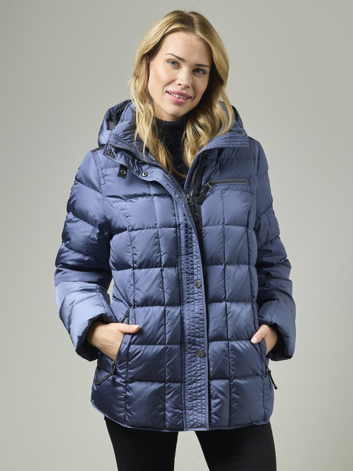 Ingrid Smokey Blue Quilted Down Coat