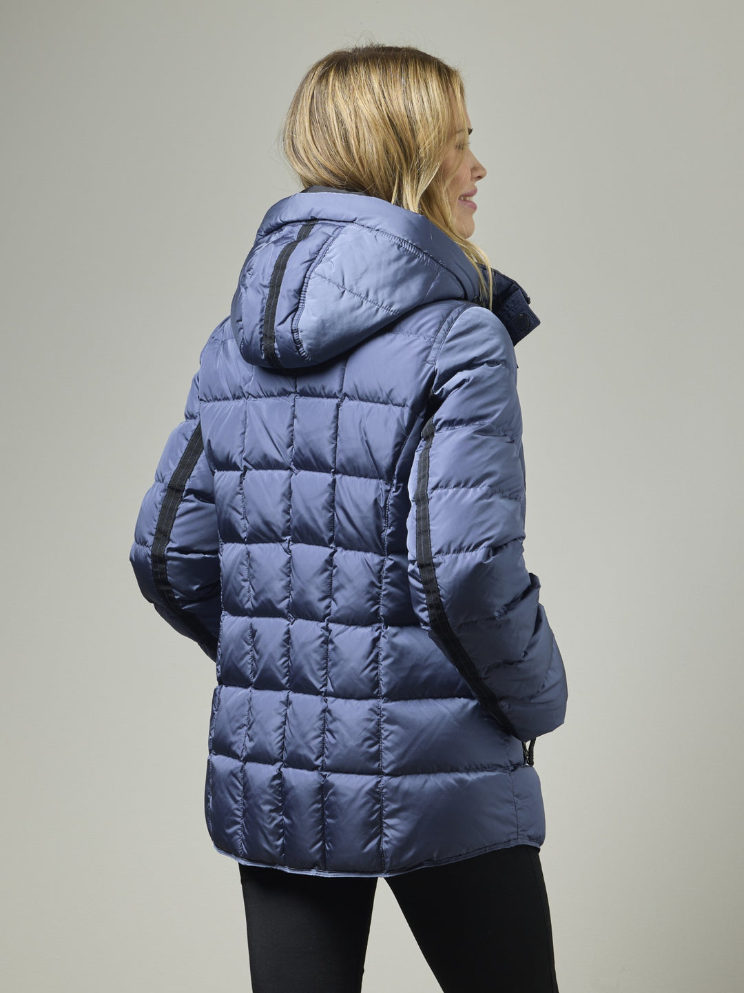 Ingrid Smokey Blue Quilted Down Coat