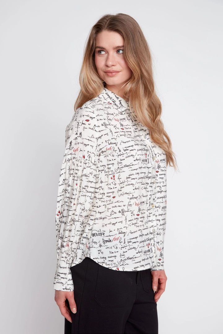 Inspirational Sayings Print Blouse