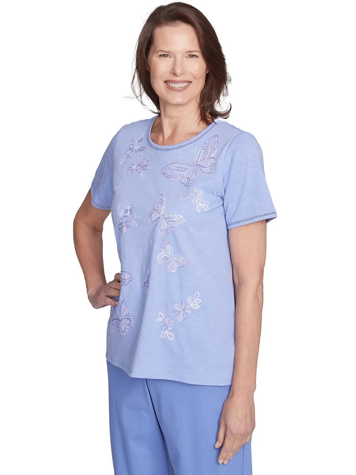 Iris Butterfly Embroidered Top