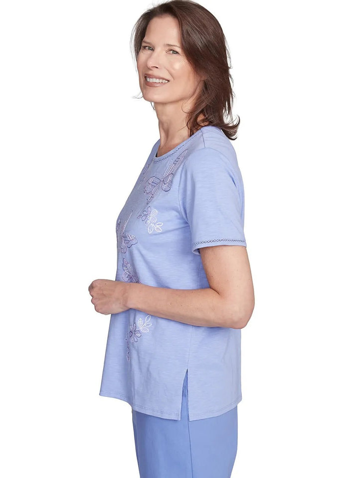 Iris Butterfly Embroidered Top