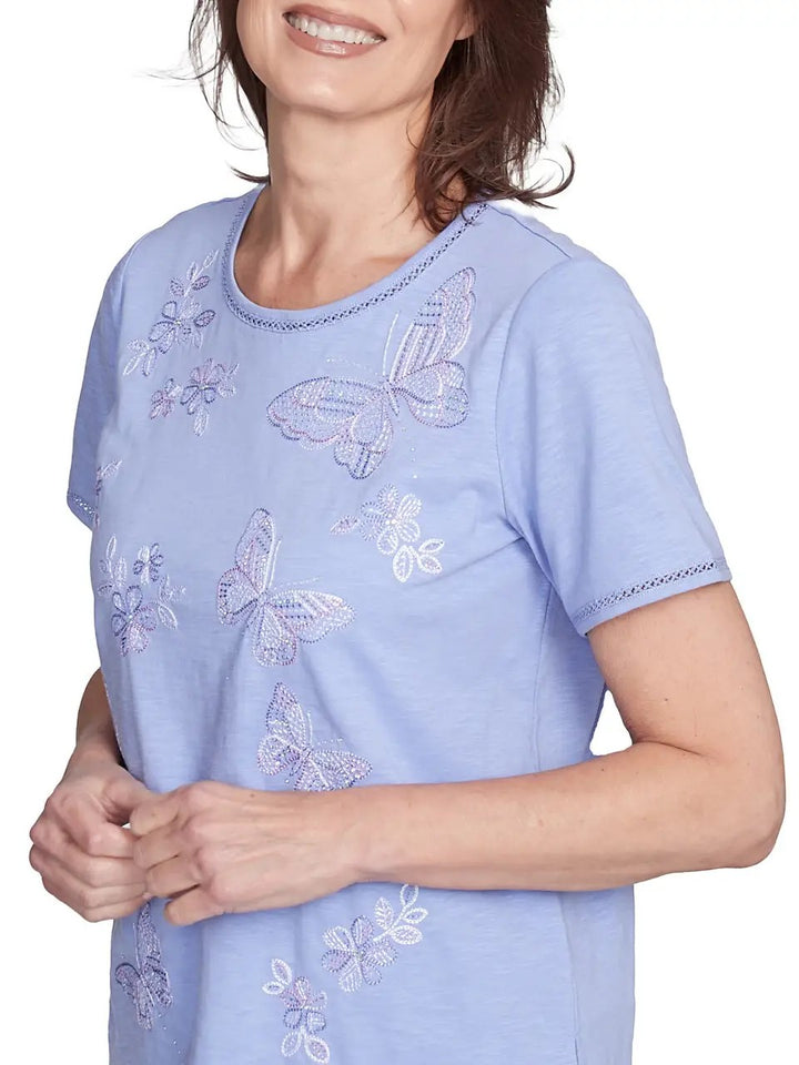 Iris Butterfly Embroidered Top