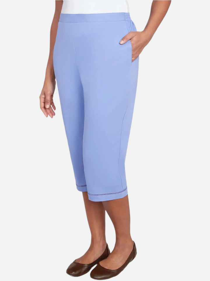 Iris Crochet Hem Capri Pant