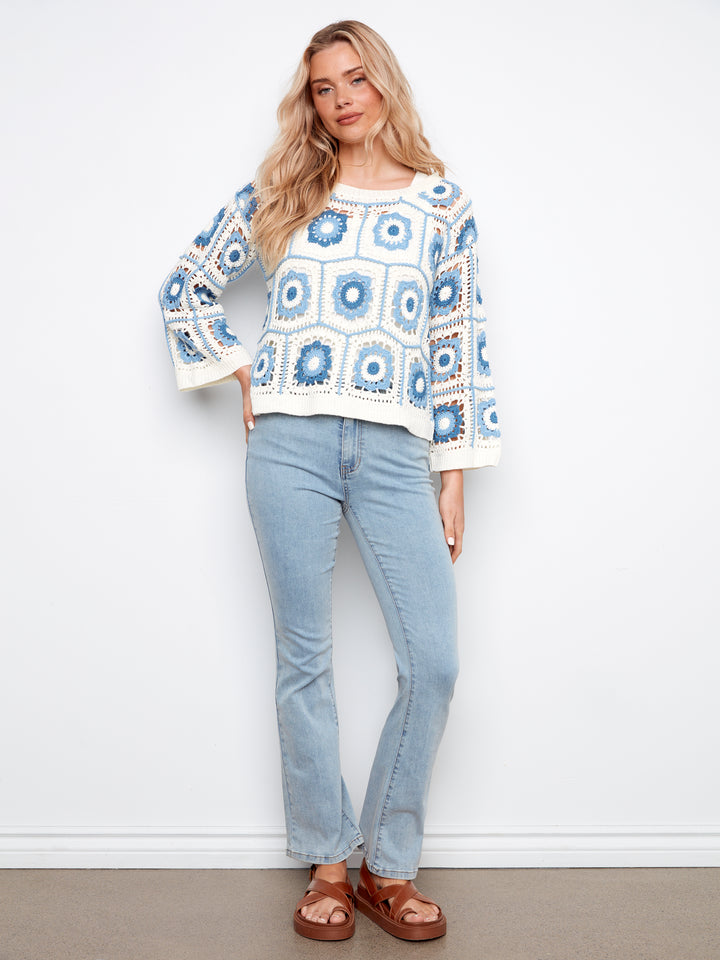 Jeans Granny Squares Crochet Sweater