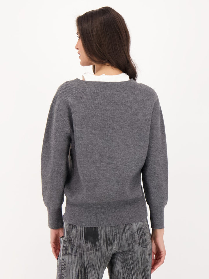 Jewel Trim Fooler Tank Sweater