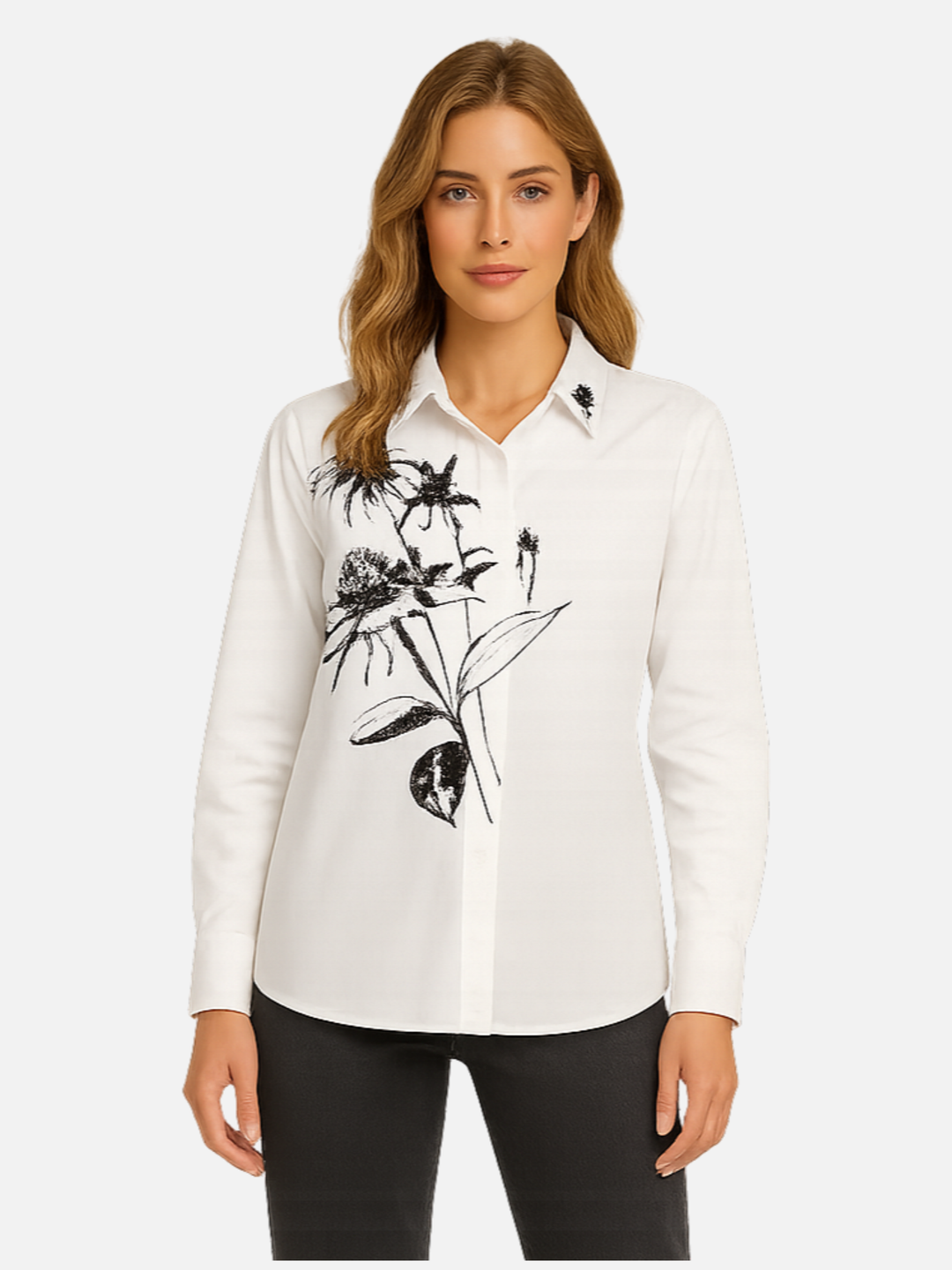 Jewelled Flower Motif Blouse