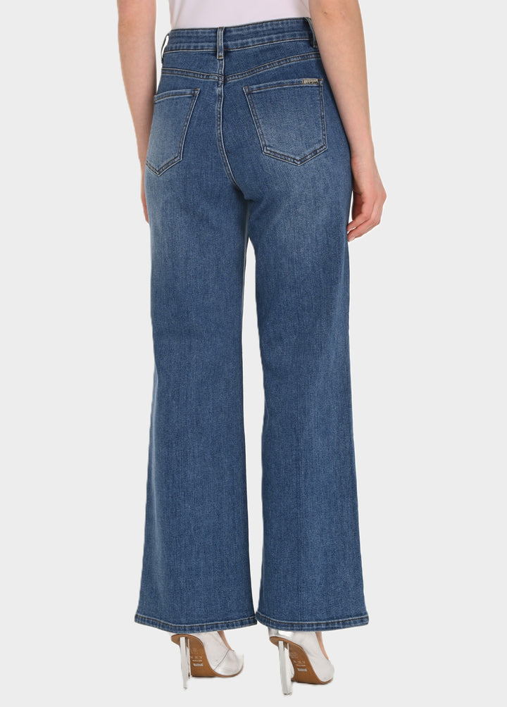 Jewelled Bow Pocket Wide Leg Jean