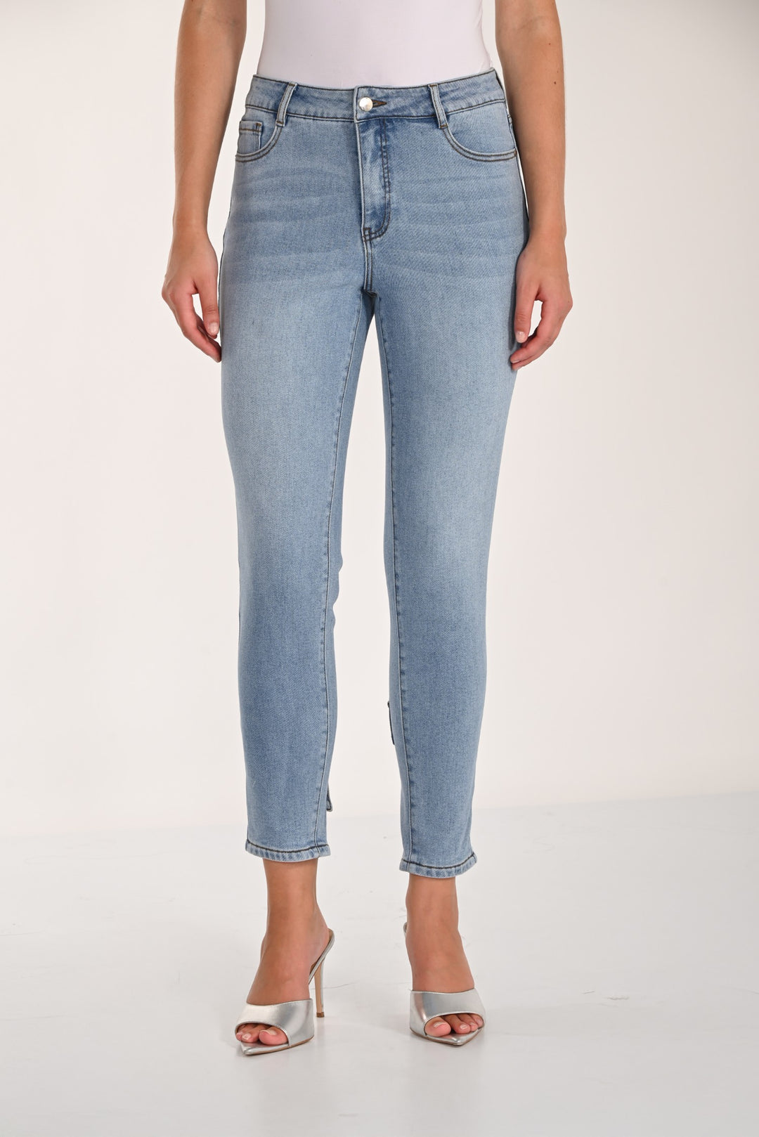 Jewelled Bow Slim Leg Jean
