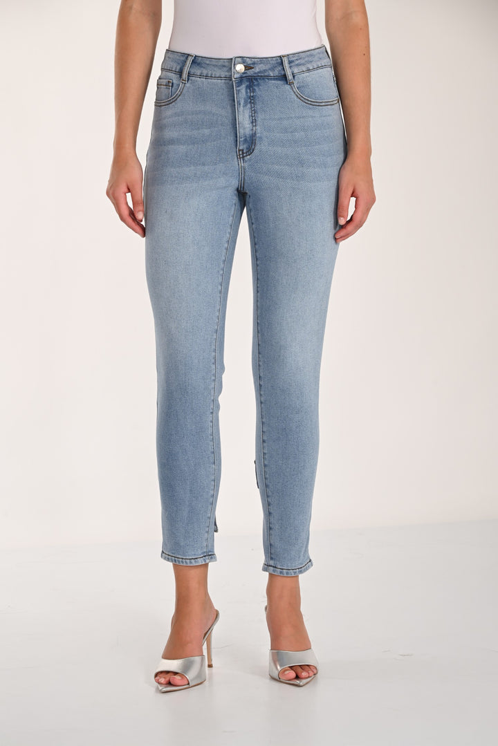 Jewelled Bow Slim Leg Jean