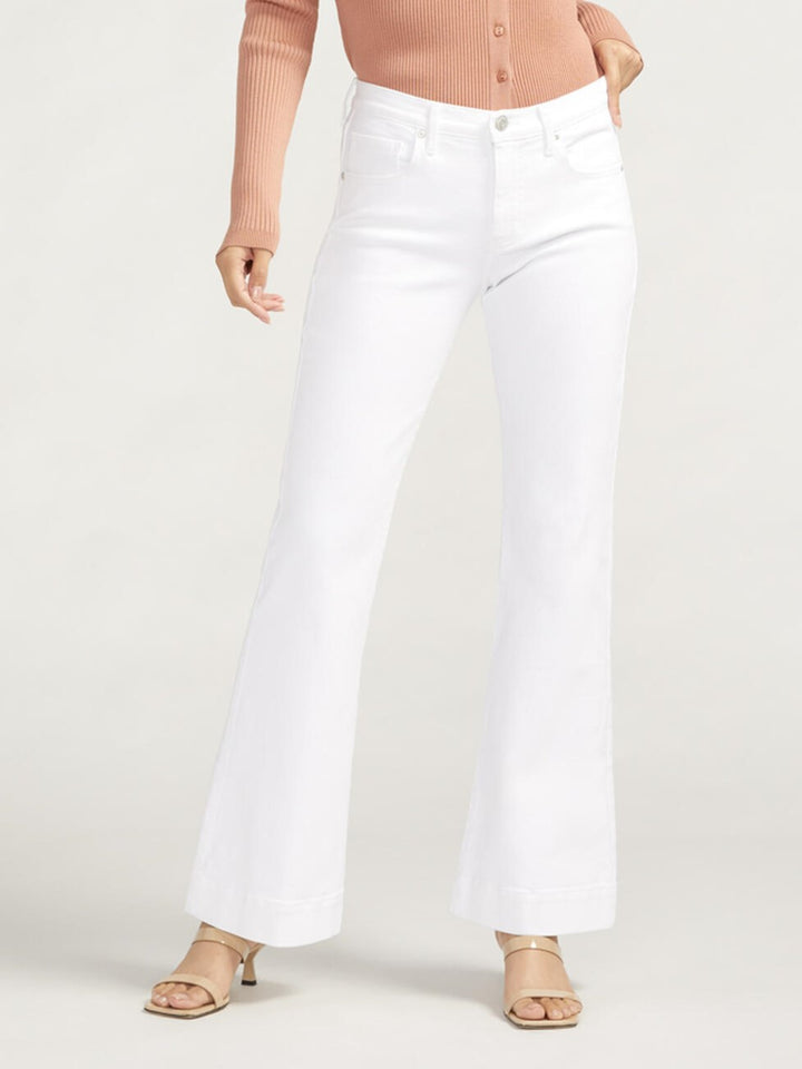Kait Mid Rise Flare White Jean