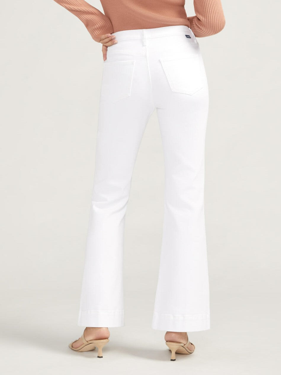 Kait Mid Rise Flare White Jean
