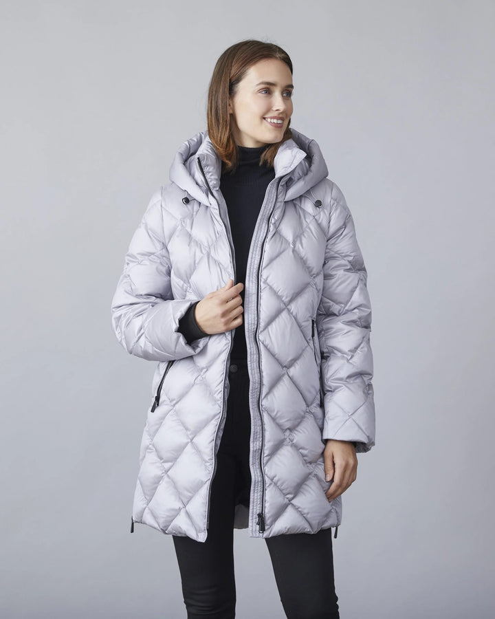 Karma Diamond Quilted Down Long Coat