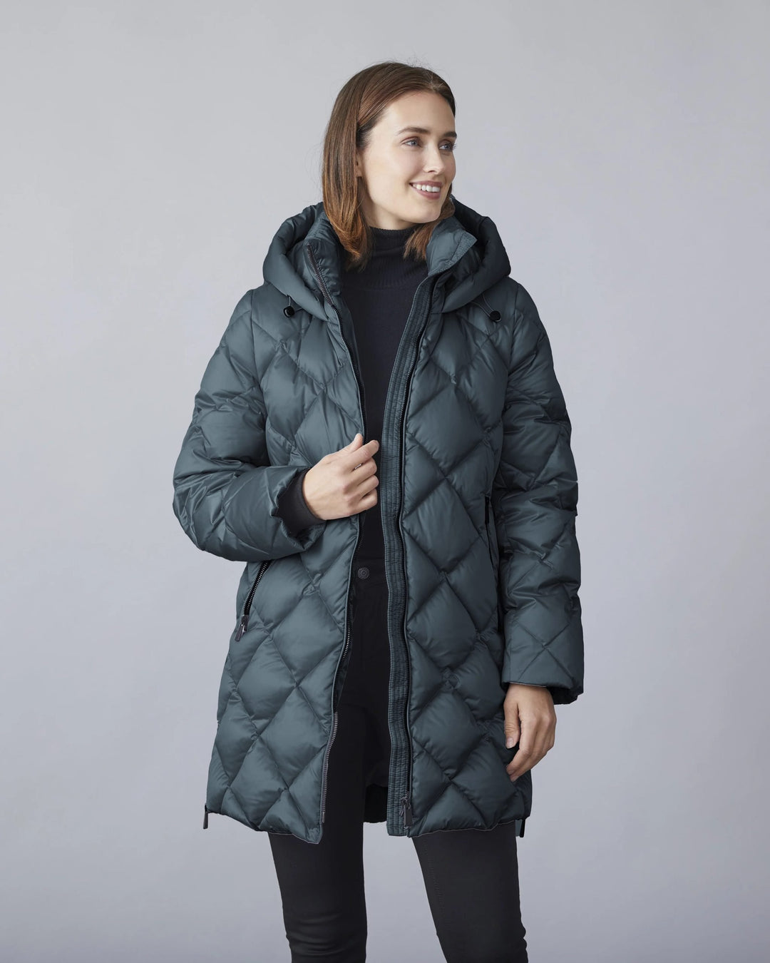 Karma Diamond Quilted Down Long Coat