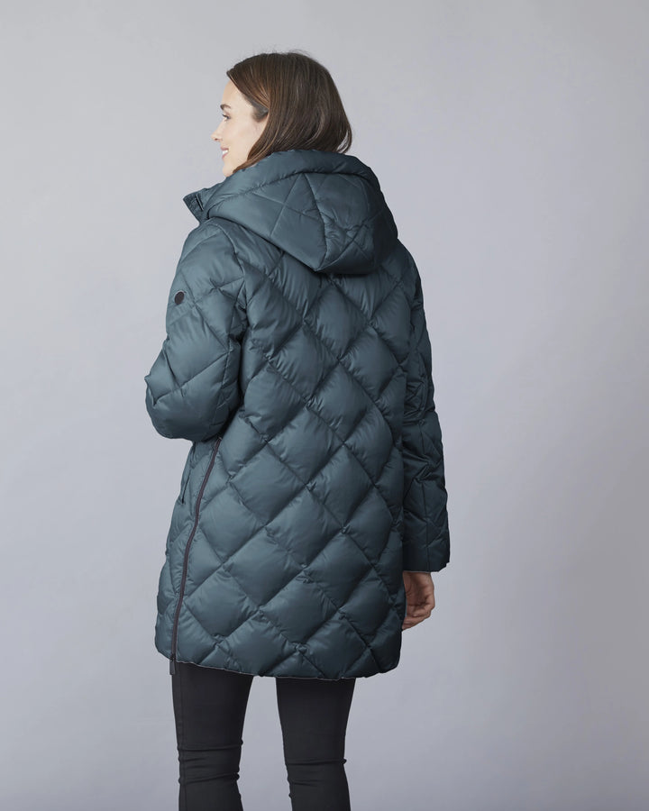 Karma Diamond Quilted Down Long Coat