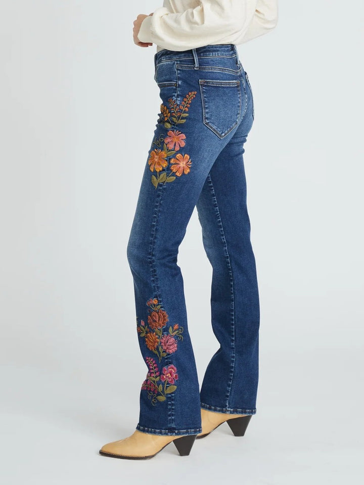 Kelly Oshibana Embroidered Boot Cut Jean