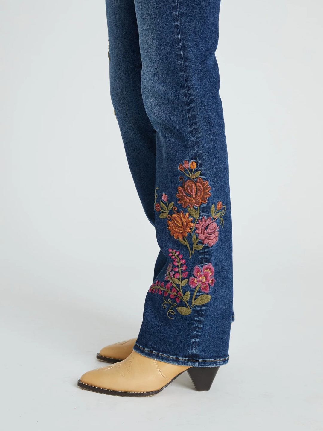 Kelly Oshibana Embroidered Boot Cut Jean