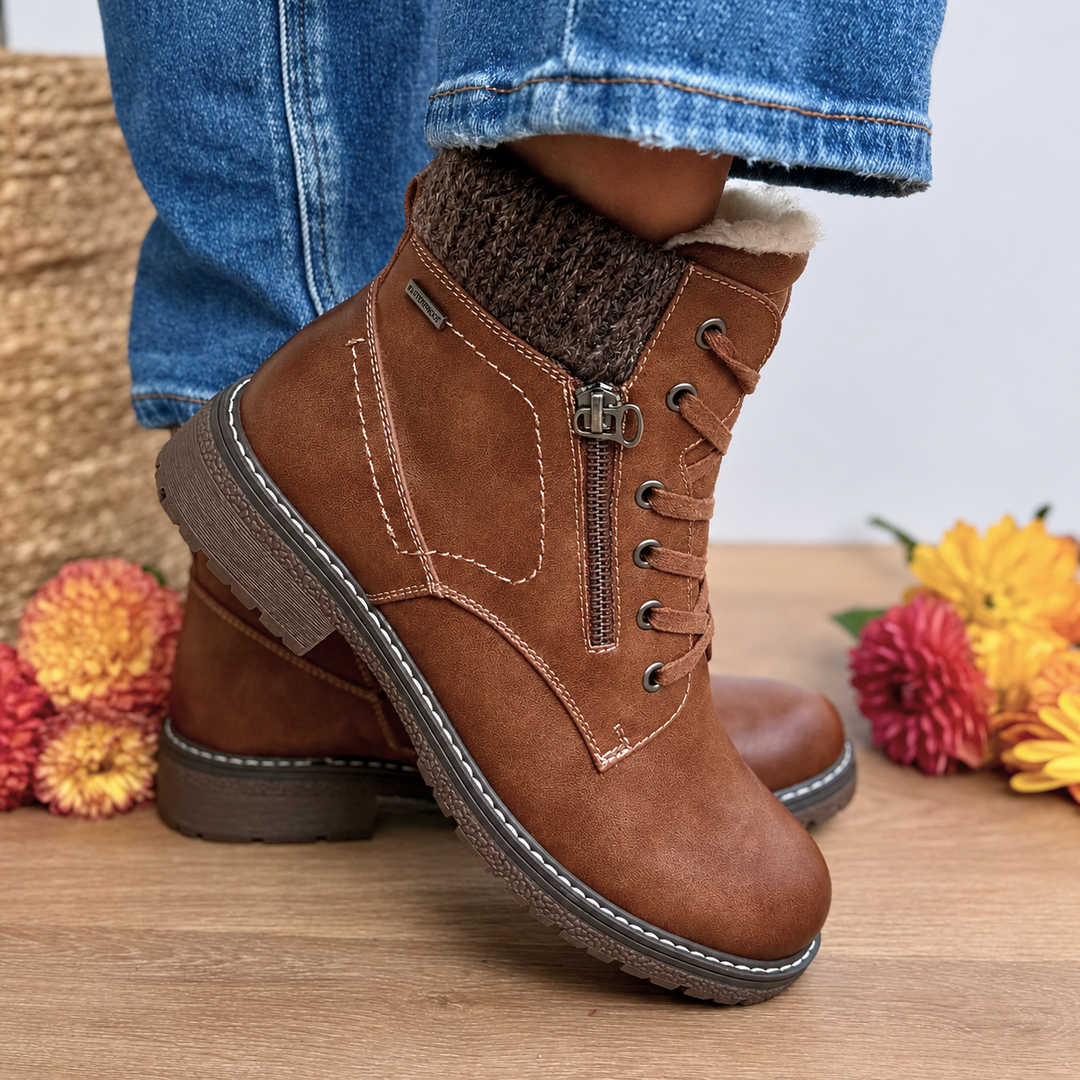 Kelly Tan Cuffed Waterproof Ankle Boot
