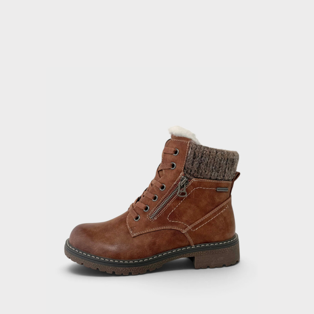 Kelly Tan Cuffed Waterproof Ankle Boot