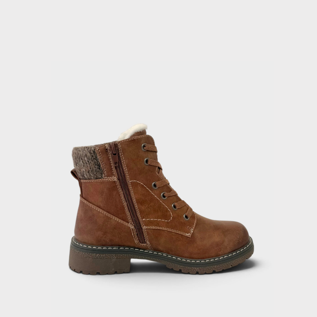 Kelly Tan Cuffed Waterproof Ankle Boot