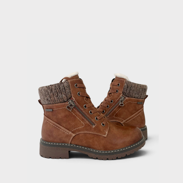Kelly Tan Cuffed Waterproof Ankle Boot