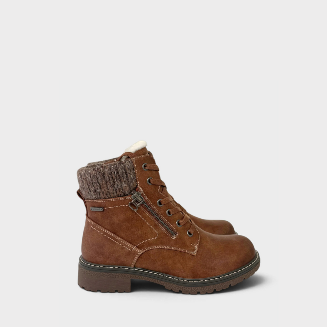 Kelly Tan Cuffed Waterproof Ankle Boot