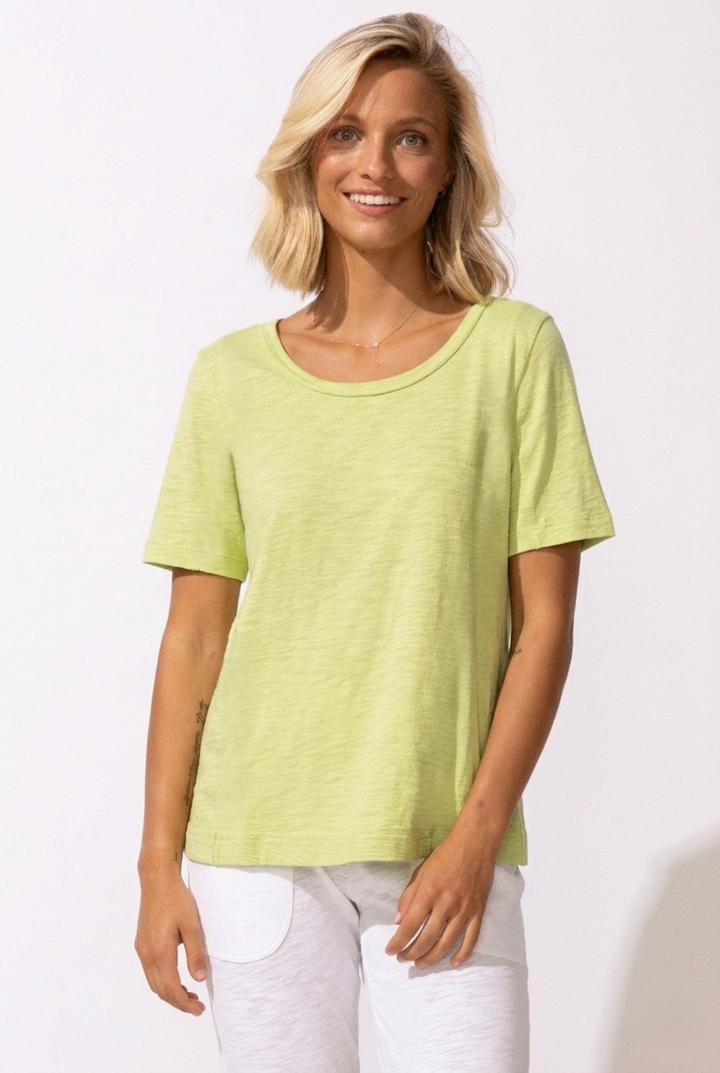 Kiwi High-Lo Scoop Neck Tee