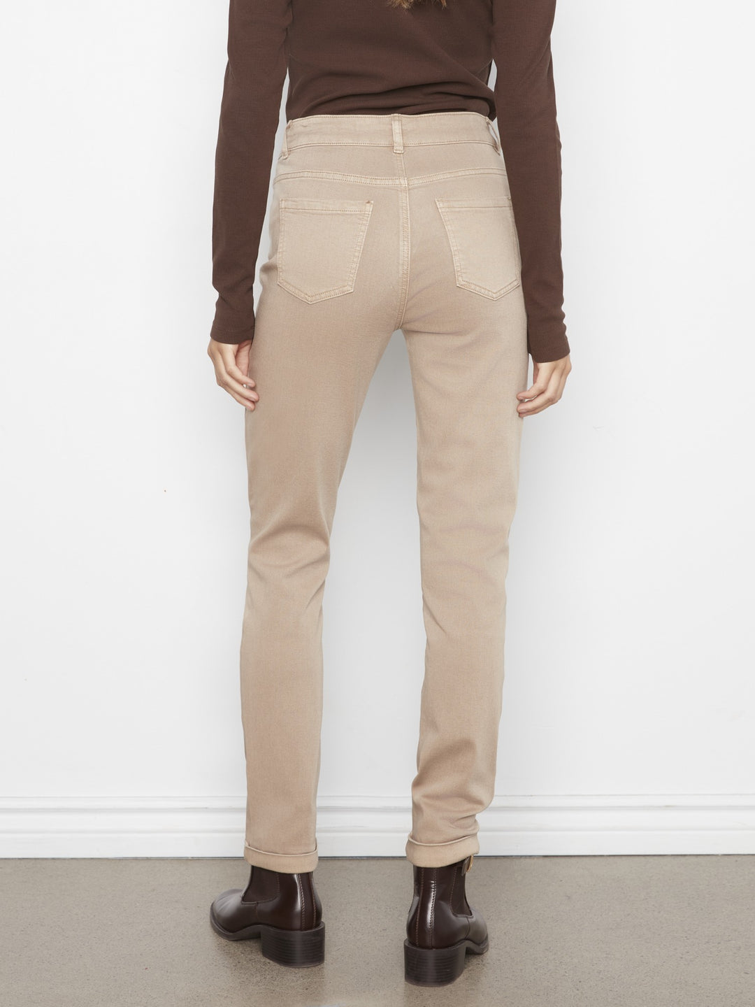 Latte Cuffed Hem Twill Pant
