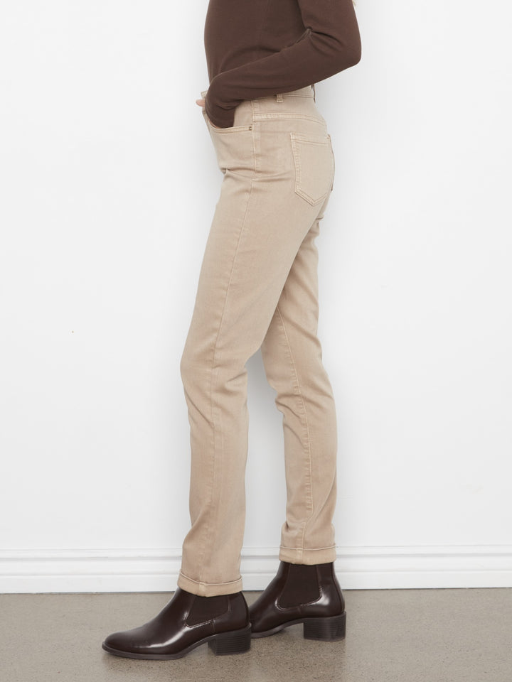 Latte Cuffed Hem Twill Pant