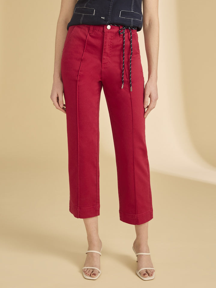 Lava Red Suzanne Crop Pant With Belt
