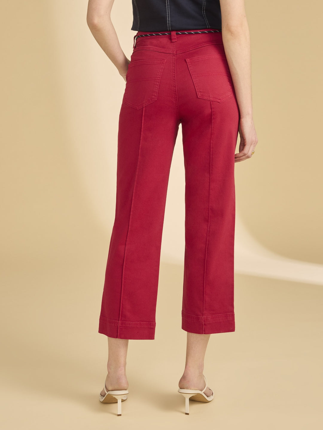 Lava Red Suzanne Crop Pant With Belt