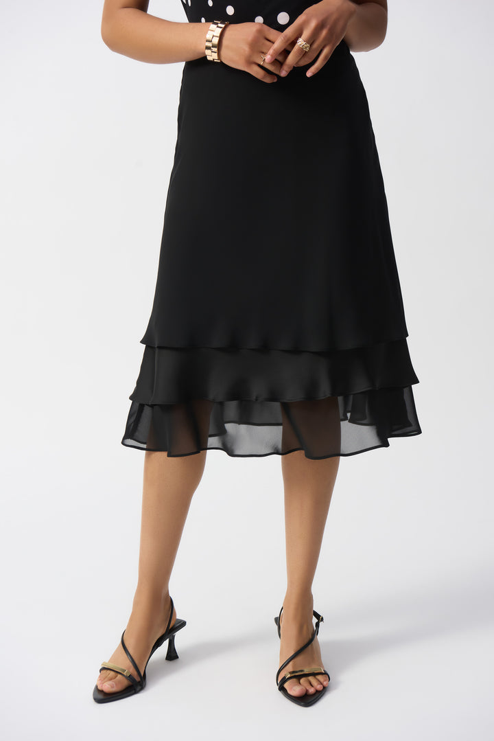 Layered Chiffon and Satin Skirt